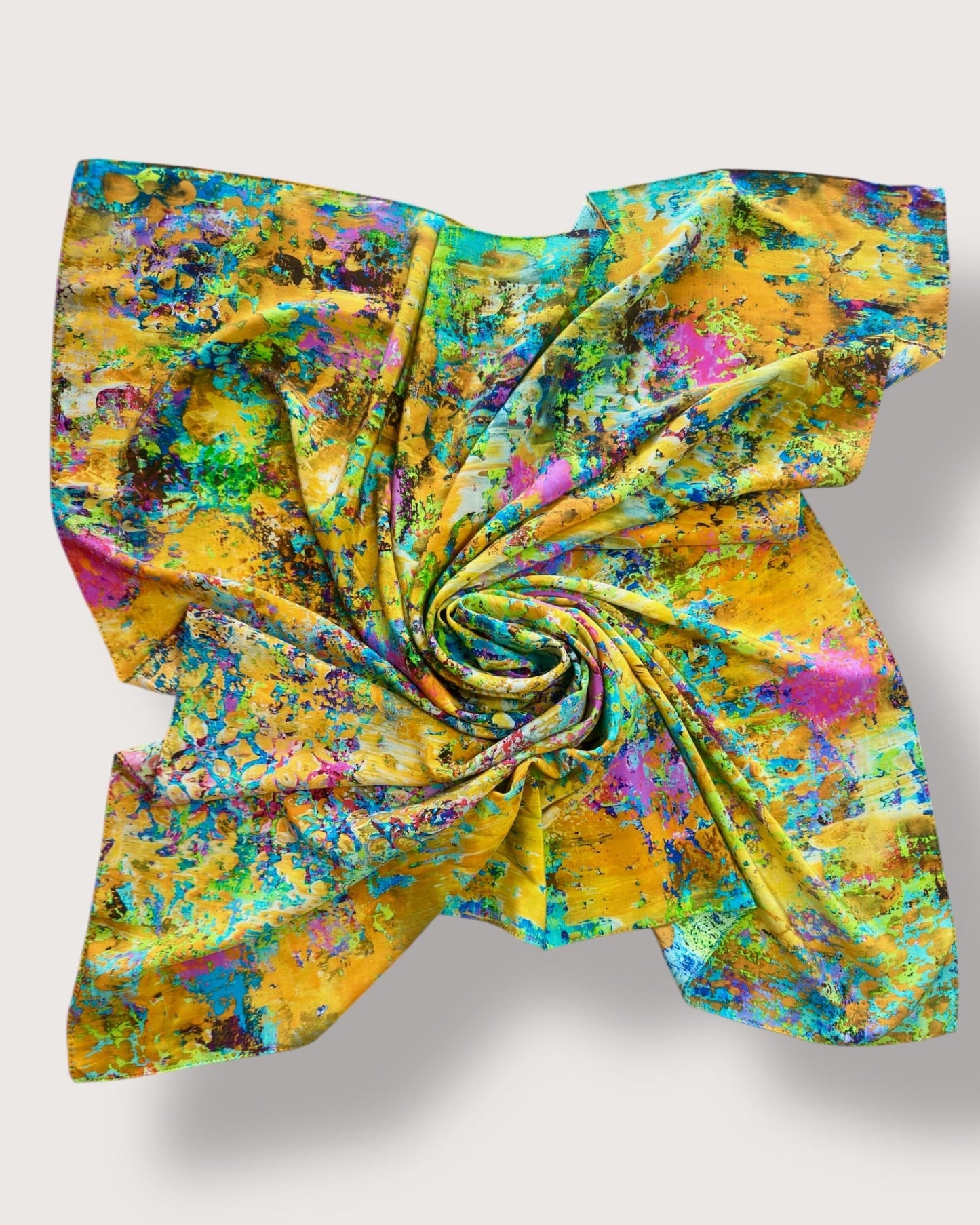 Foulard en soie « Lac Lotus Rouge » 110