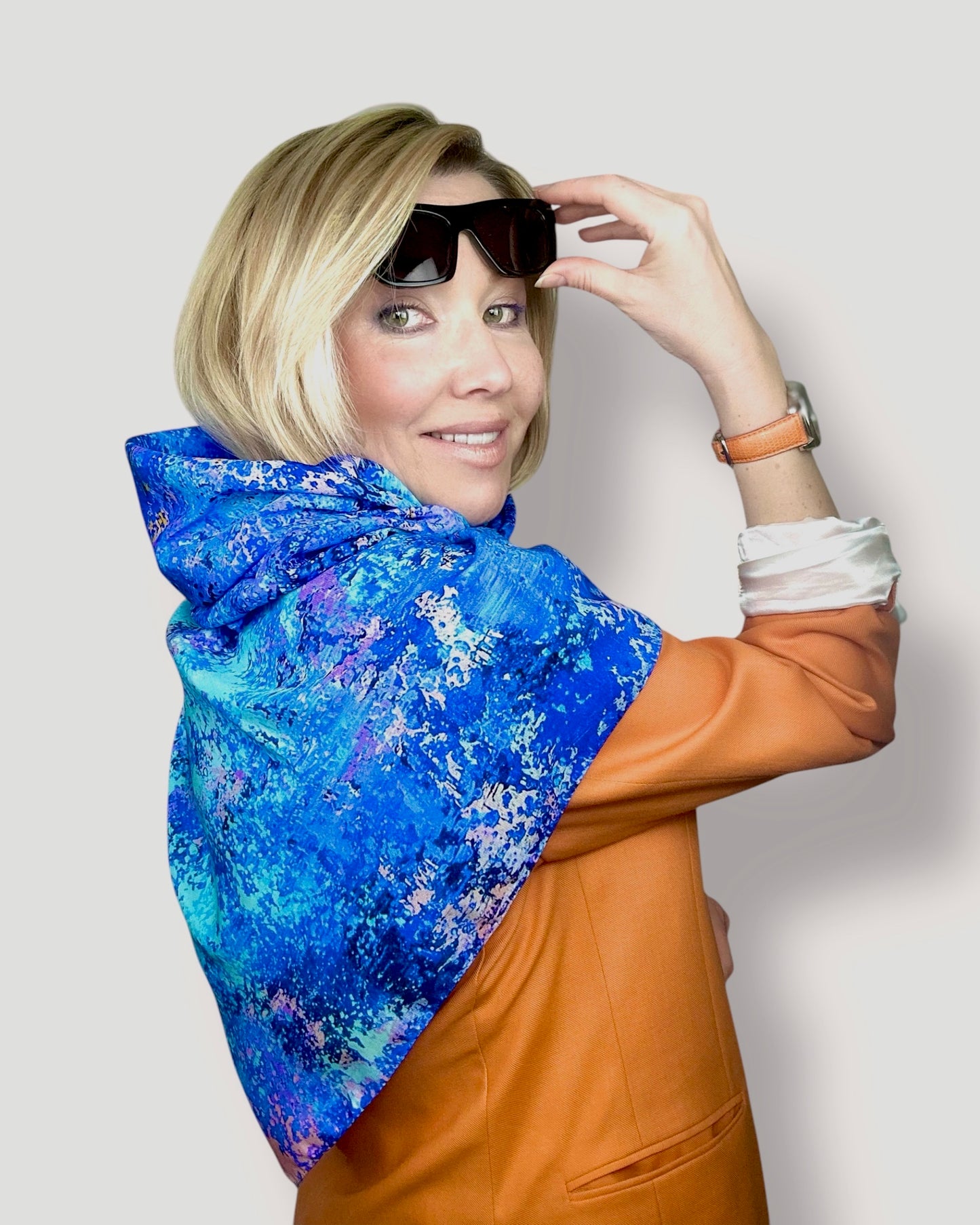 Foulard en soie « Aube matinale » 110