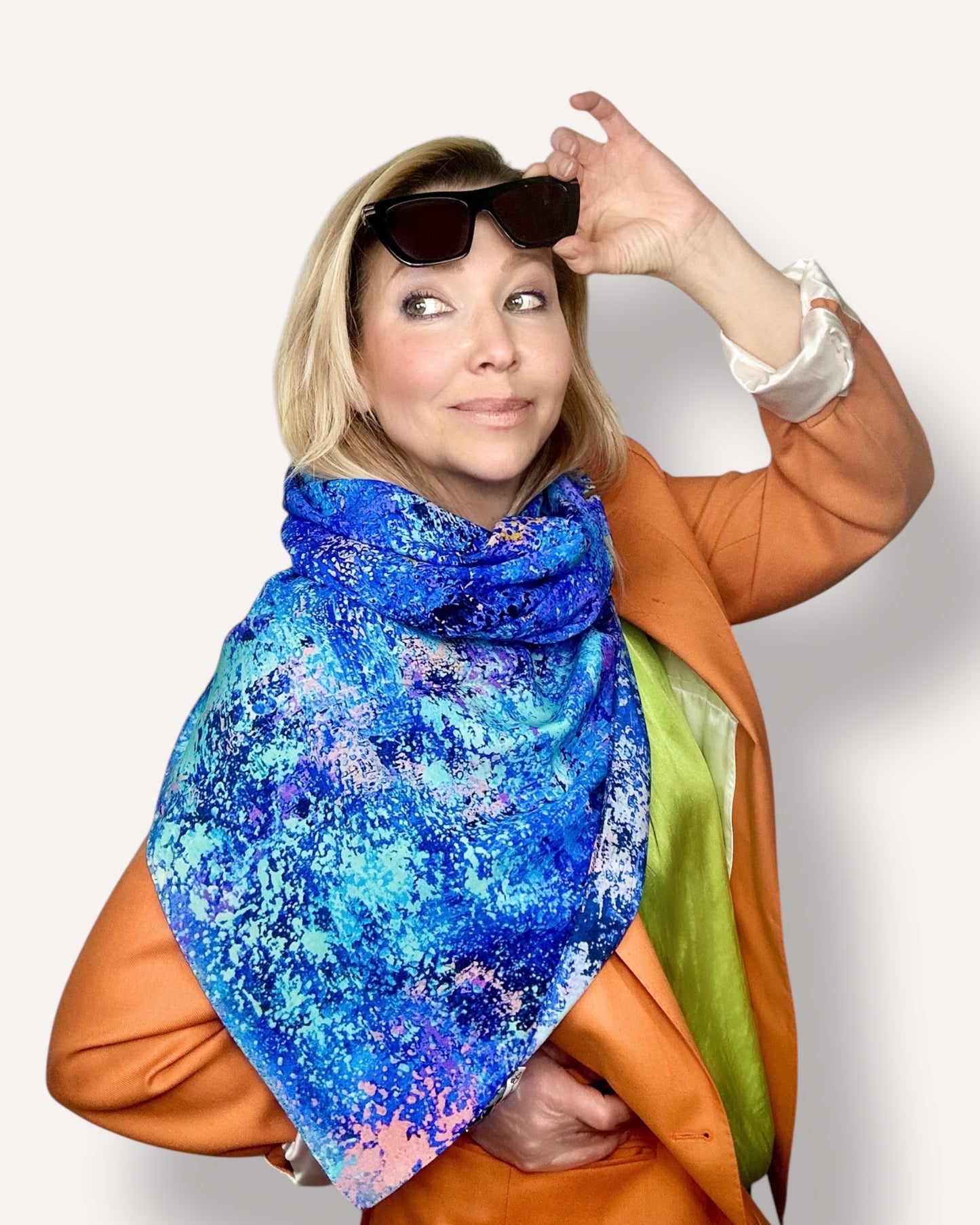 Foulard en soie « Aube matinale » 110