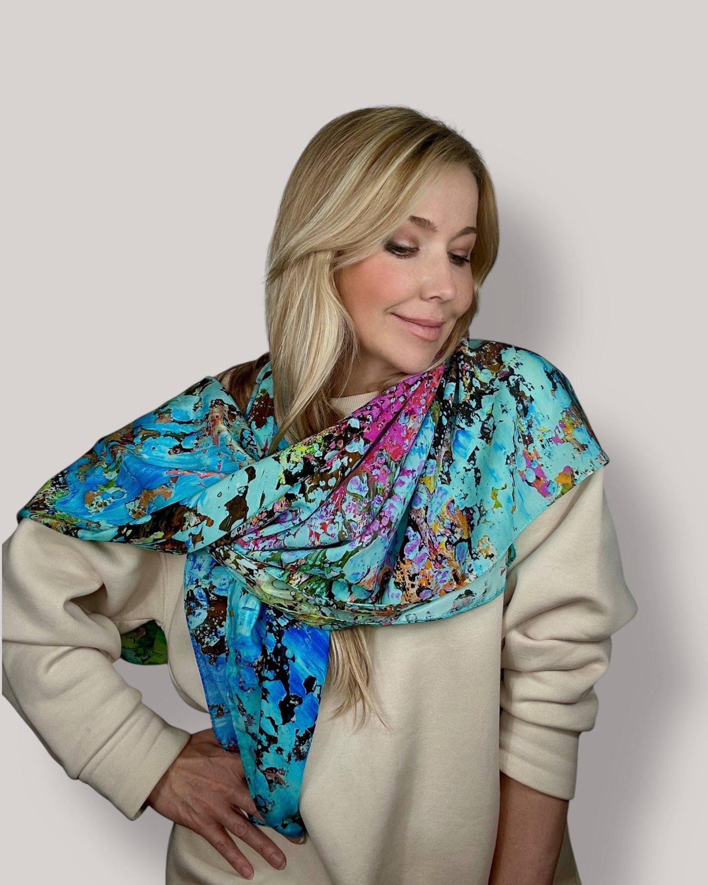 Foulard en soie « Forêt de l'espoir » 110