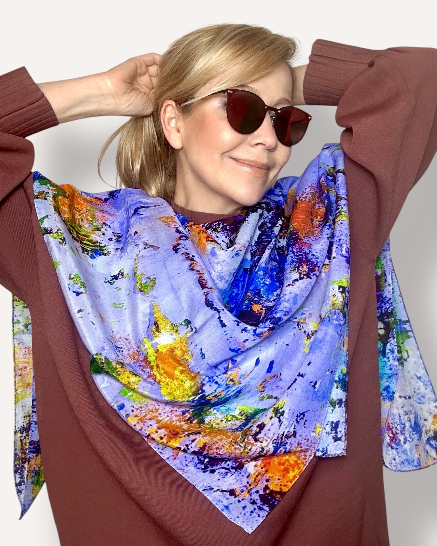 Foulard en soie « Lilac Dreamscape » 110