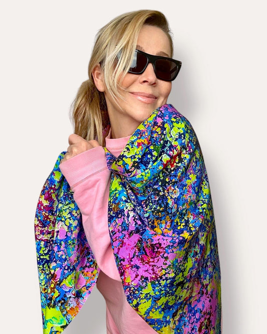 Foulard en soie « Jardin de Neptune » 110*110