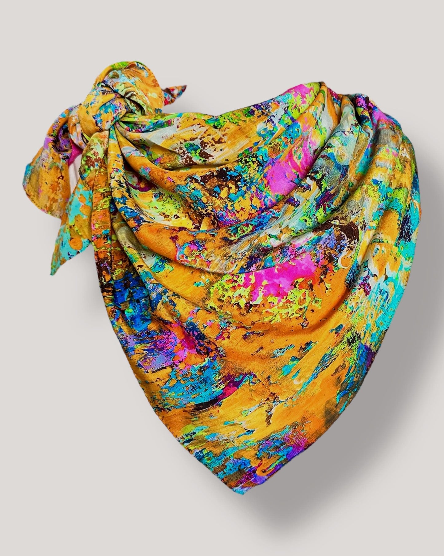 Foulard en soie « Lac Lotus Rouge » 110