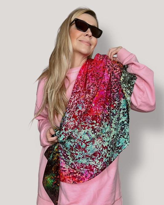 Foulard en soie « Nébuleuse Trifide » 110*110