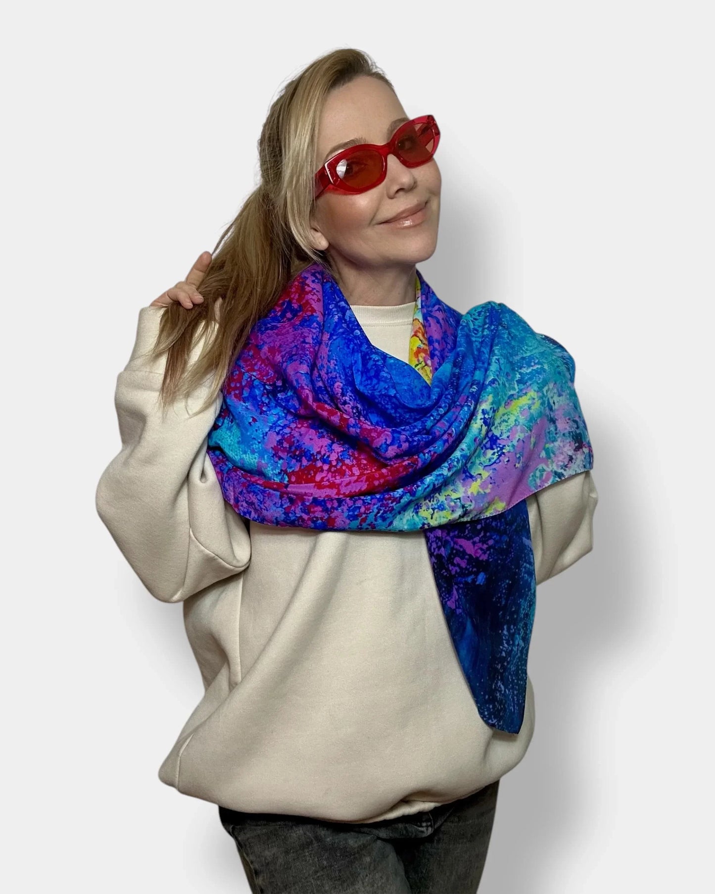 Seidenschal „Universelle DNA“ 110 x 110