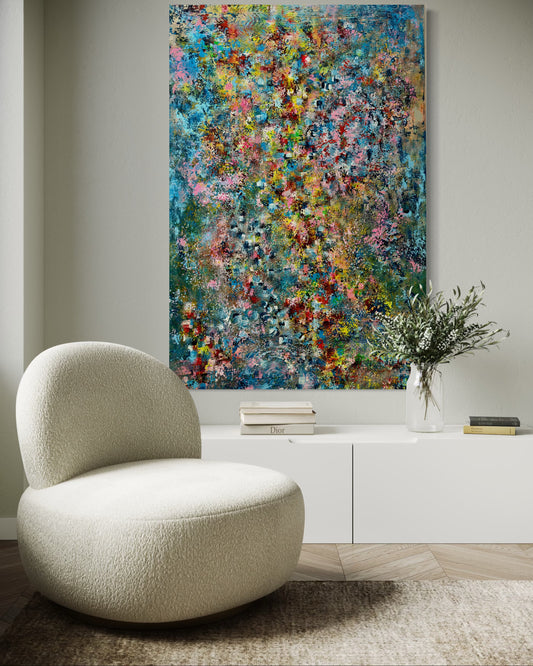 Peinture originale « Pétales murmurants »