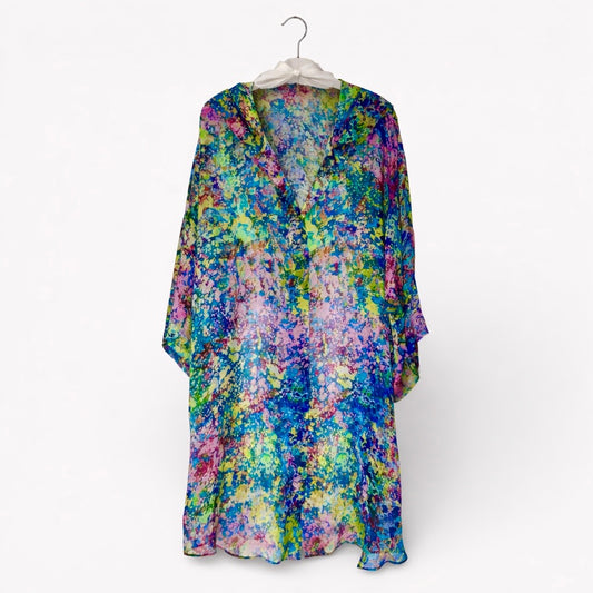 Kimono Neptune's Garden  mid lenth with a hood