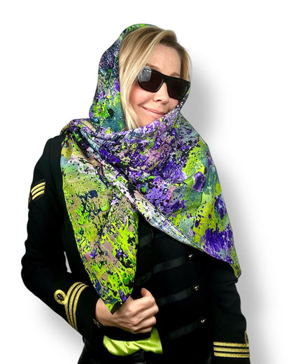 Foulard en soie « Amazones sous-marines » 110