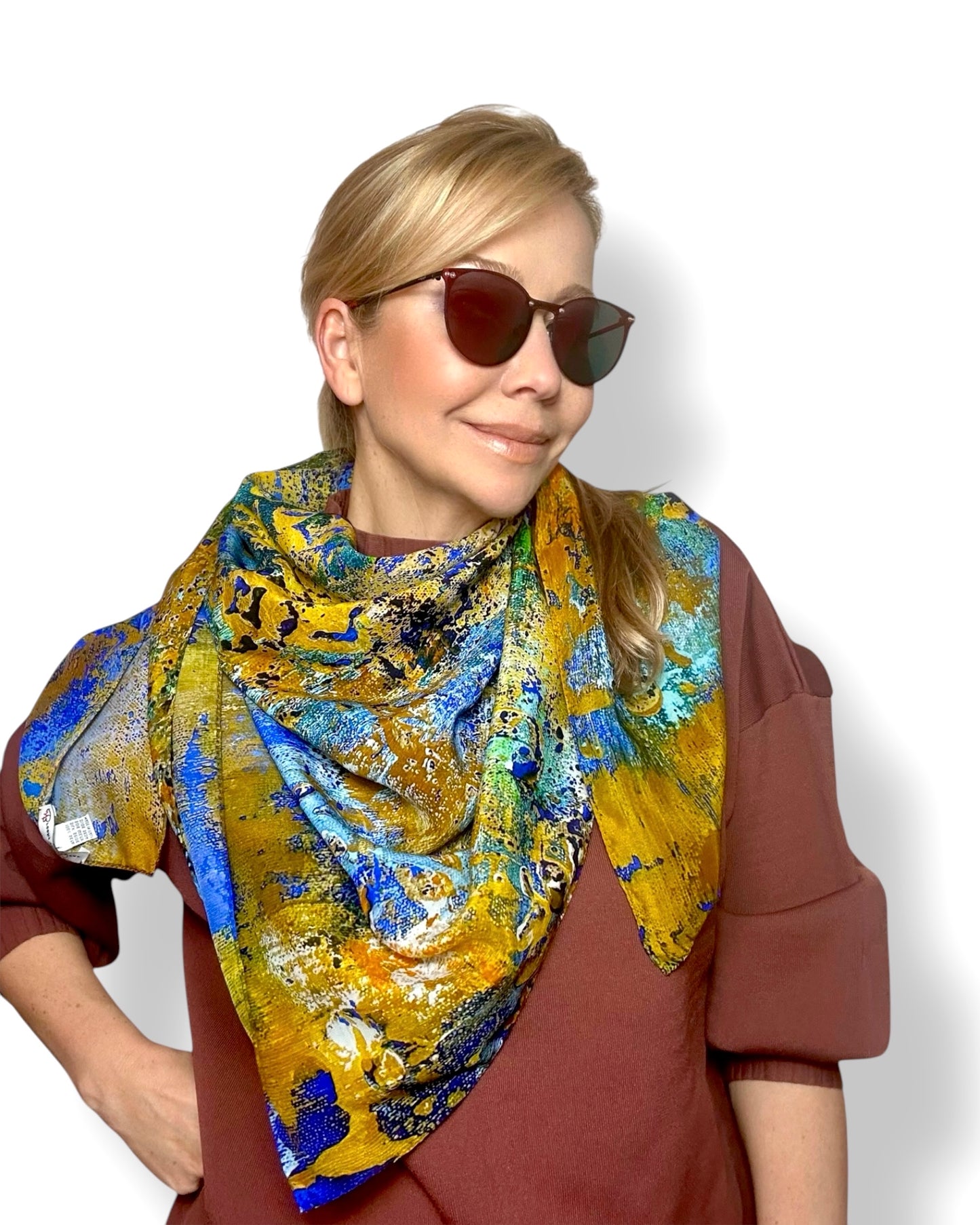 Foulard en soie « Antiquité dorée » 110 