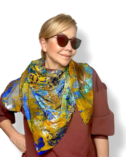 Foulard en soie « Antiquité dorée » 110 