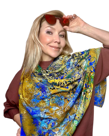 Foulard en soie « Antiquité dorée » 110 