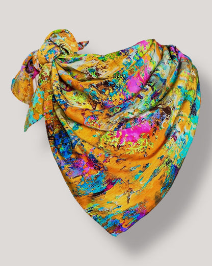 Foulard en soie « Lac Lotus Rouge » 110