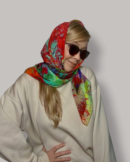 Foulard en Soie « Le Gloaming » 110*110