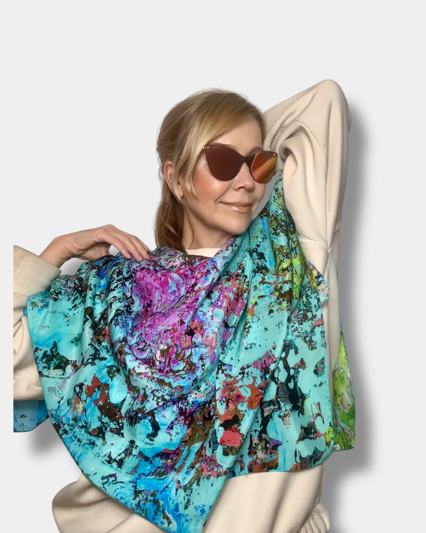 Seidenschal „Wald der Hoffnung“ 110 x 110 cm