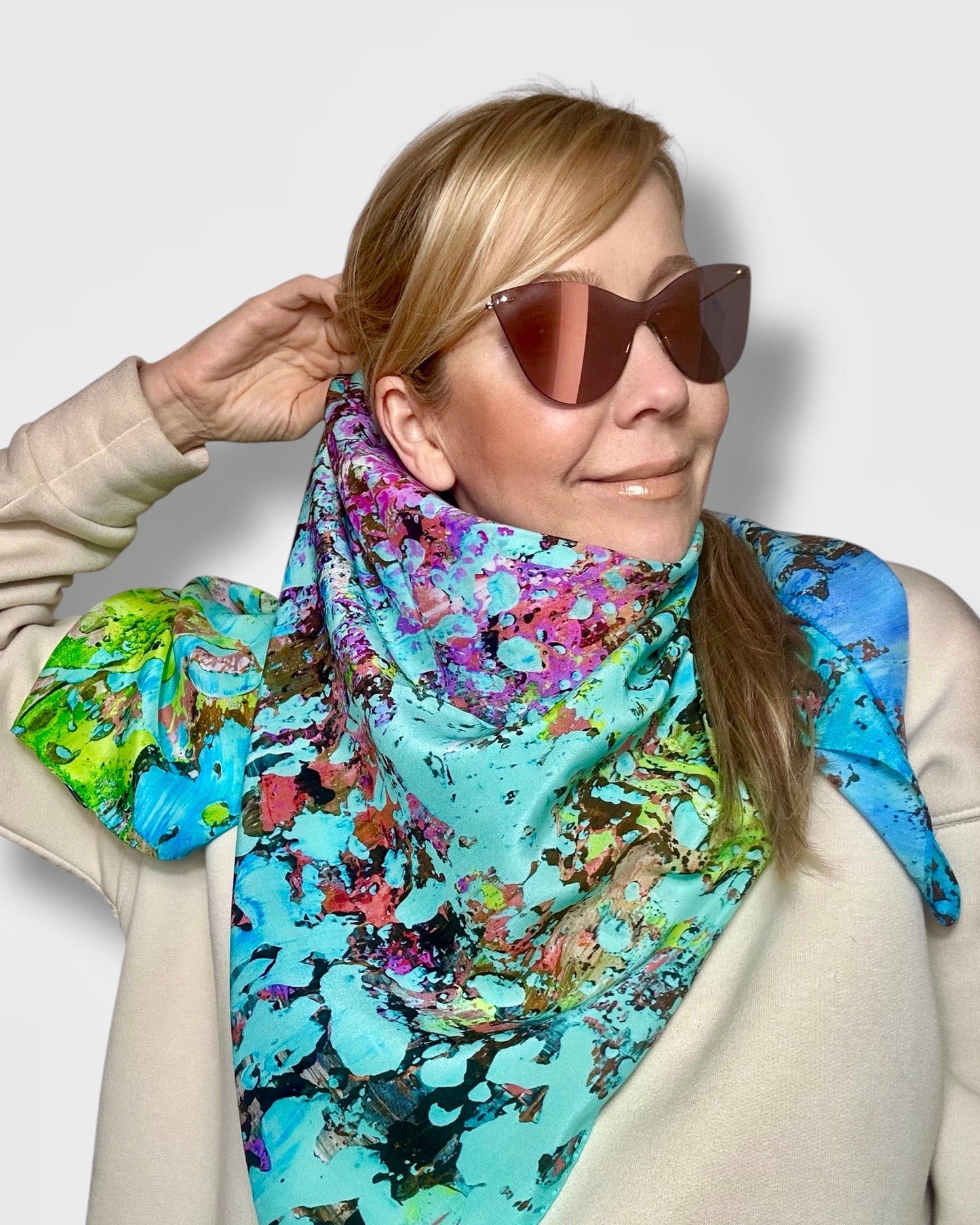 Seidenschal „Wald der Hoffnung“ 110 x 110 cm