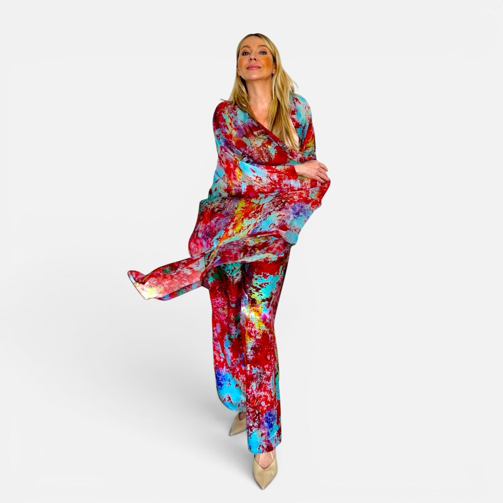 slik kimono and trousers from The Gloaming original painting by Natalia Brooks
