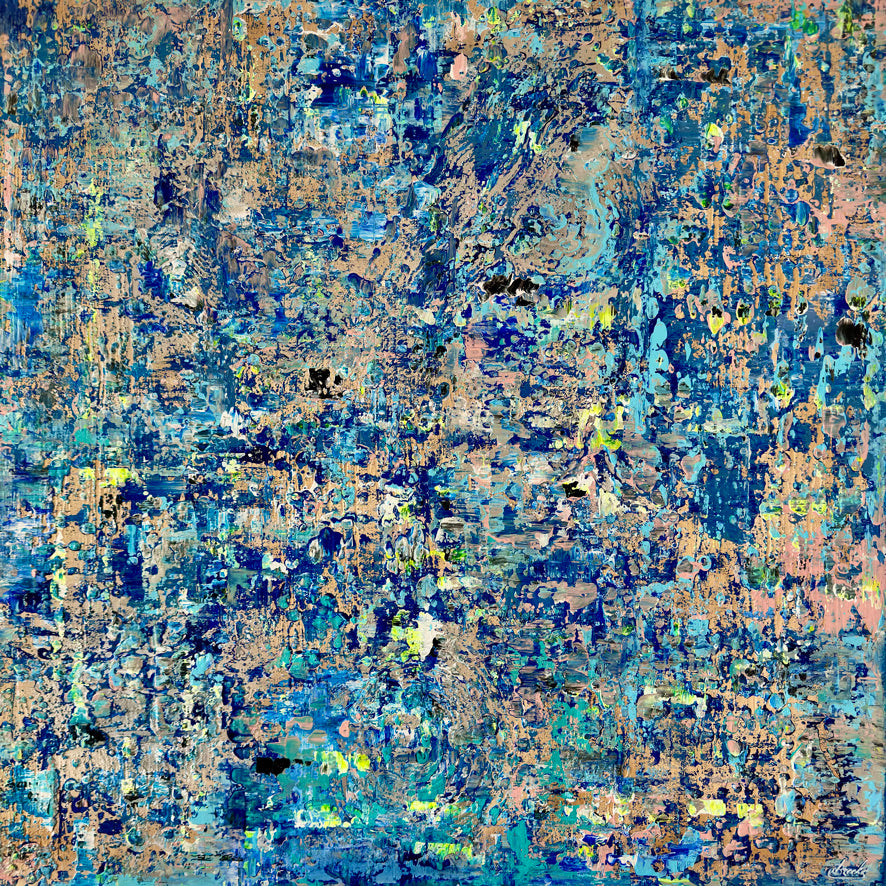 Original Painting Silver Blue