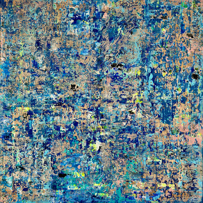 Original Painting Silver Blue
