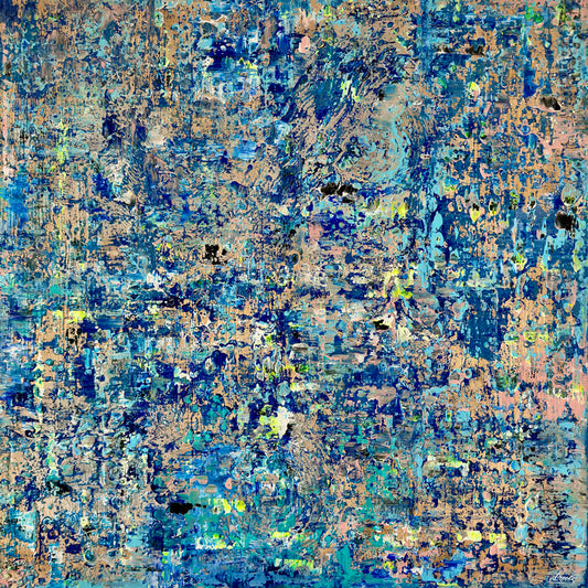 Original Painting Silver Blue