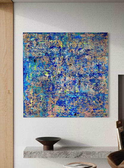 Original Painting Silver Blue