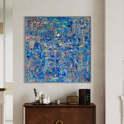 Original Painting Silver Blue