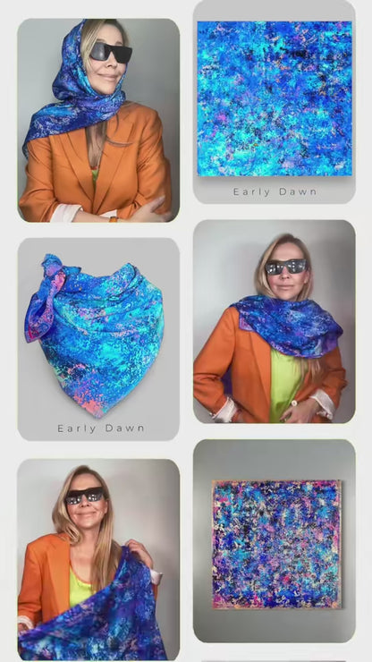 Foulard en soie « Aube matinale » 110