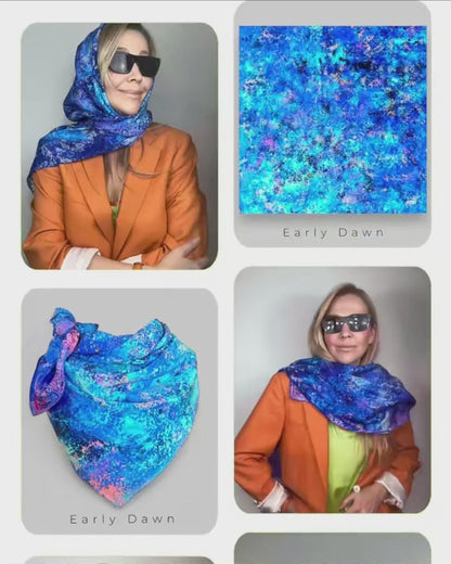 Seidenschal „Frühe Morgendämmerung“ 110 x 110 cm