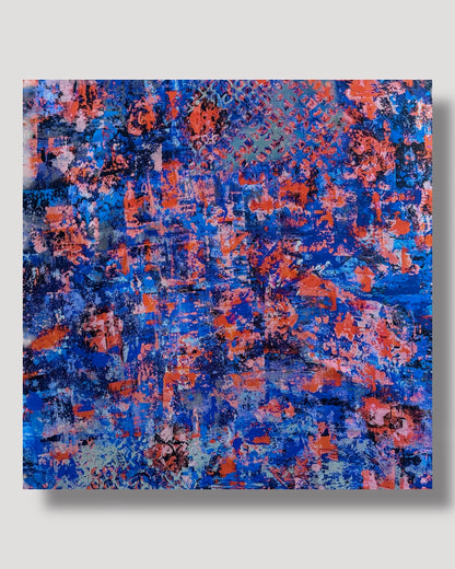 Foulard en soie « Braises violettes » 110*110