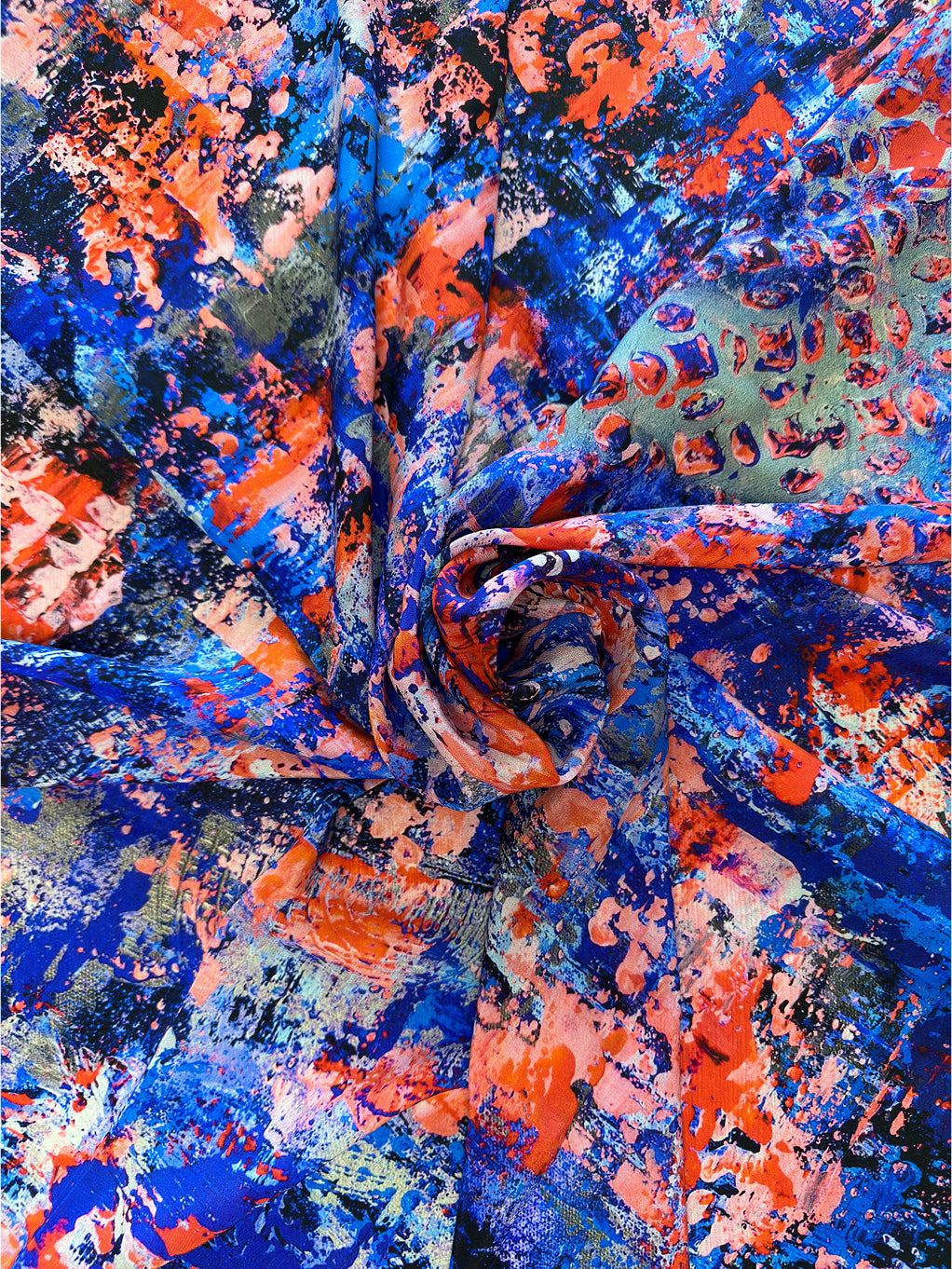 Foulard en soie « Braises violettes » 110*110