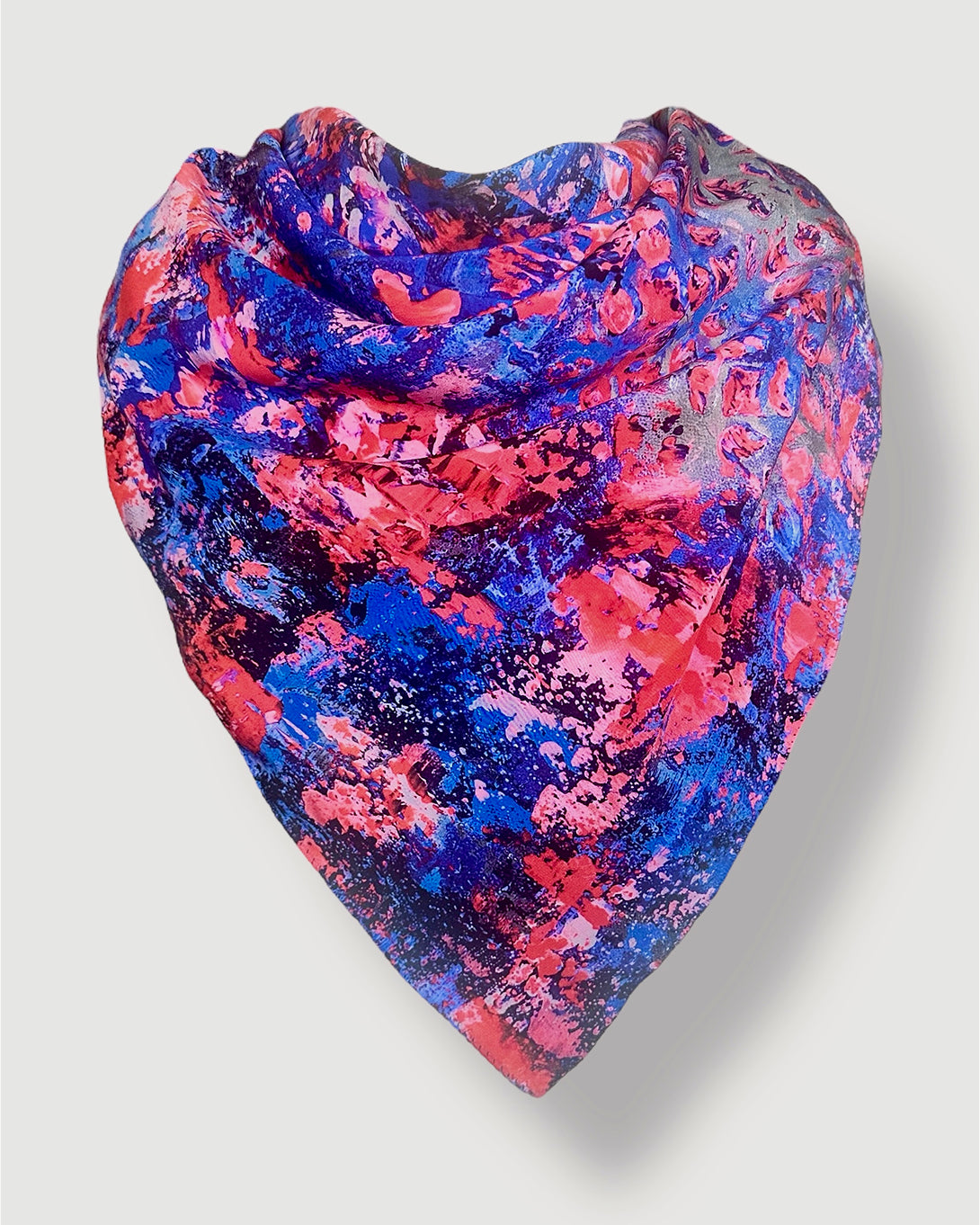 Foulard en soie « Braises violettes » 110*110