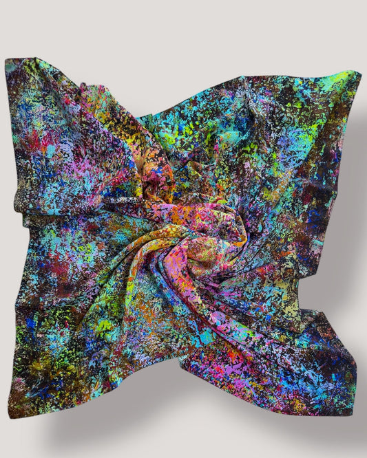 Silk Scarf “Summer Riot" 110*110