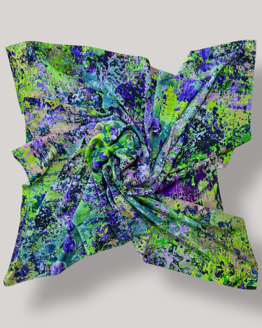 Silk Scarf “Underwater Amazons" 110*110