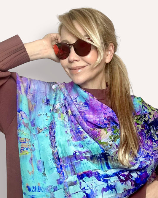 Silk Scarf “Venice” 110x110 cm