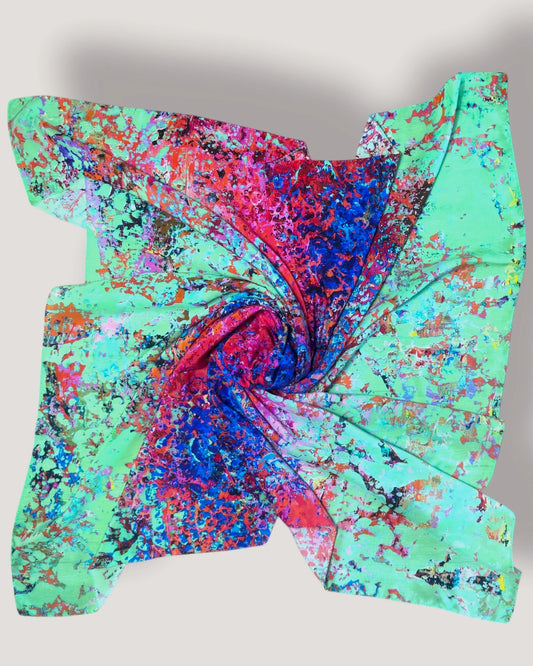 Silk Scarf "Whirlwind of Desire" 110*110