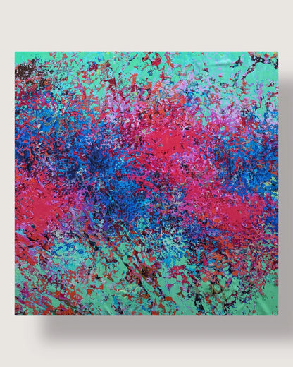 Seidenschal „Wirbelwind der Begierde“ 110 x 110 cm